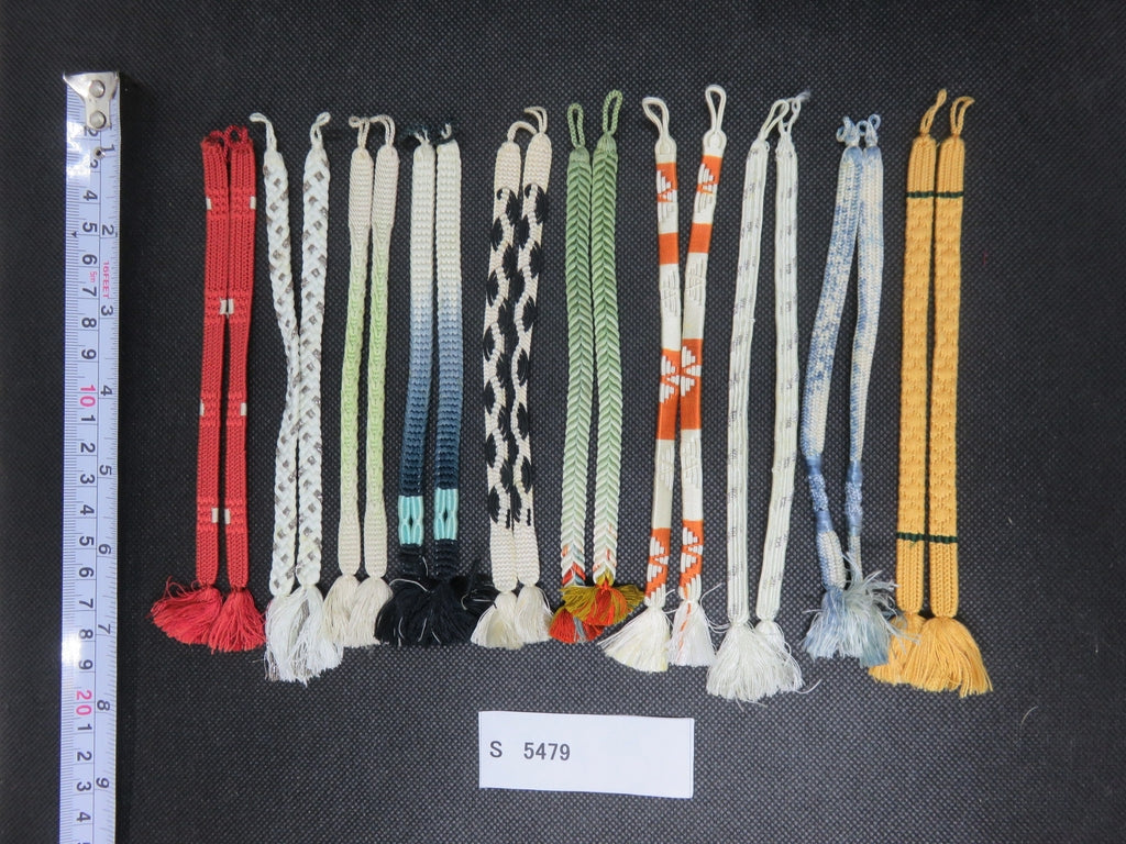 S#5479 Silk Haori Himo Flat Braid 10pcs Bundle Pack