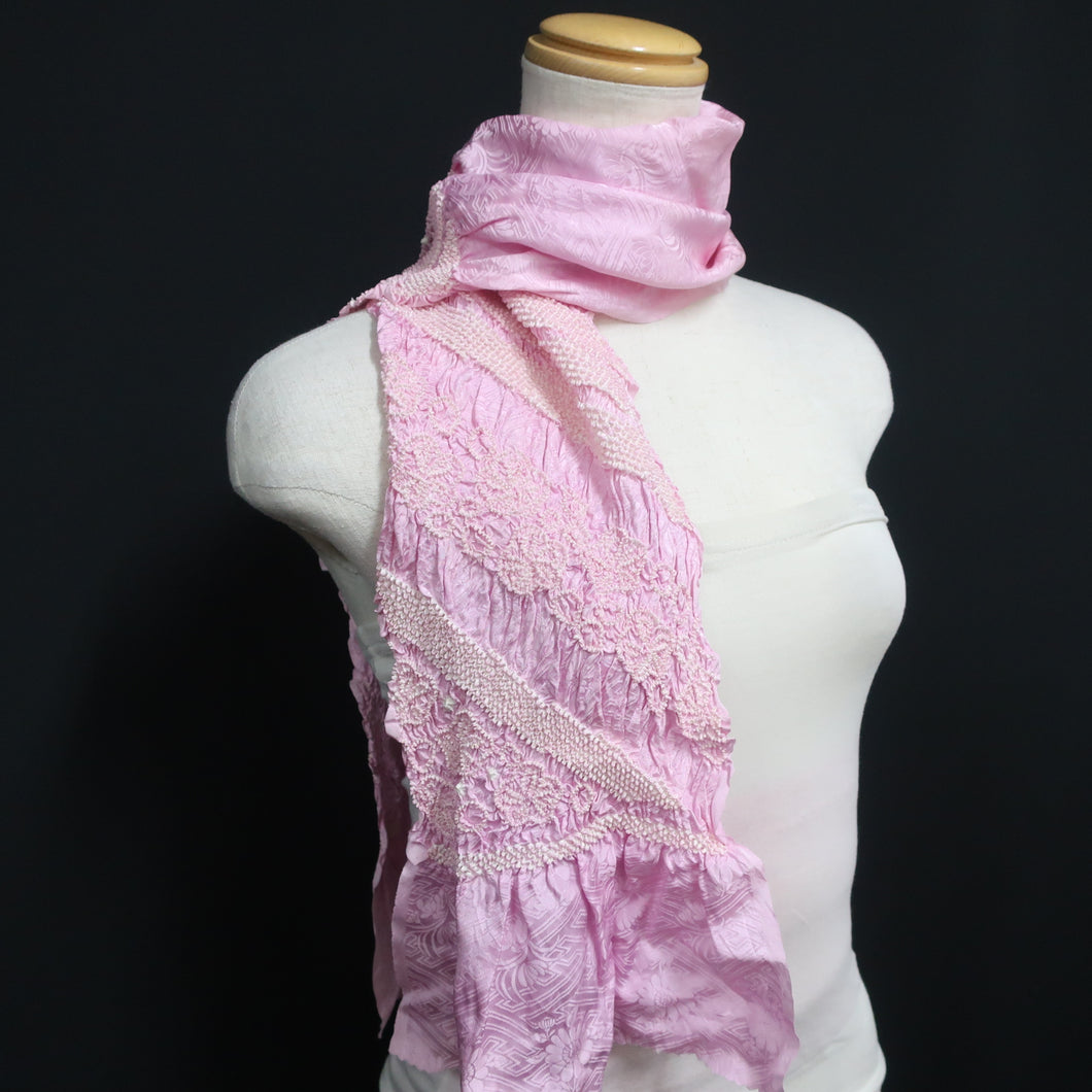 Silk Japanese Obiage Shibori Light Purple 50.4x6.3in(128x16cm) A#10006