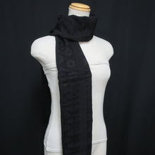Load image into Gallery viewer, Silk Japanese Obiage Asanoha Black 66.9x11.0in(170x28cm) A#10046
