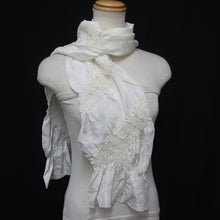 Load image into Gallery viewer, Silk Japanese Obiage Shibori White 53.5x6.3in(136x16cm) A#10036
