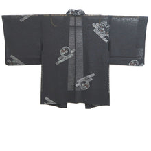 Load image into Gallery viewer, Haori Jacket Vintage(1950-1980) Black Silver Sheer Silk #10962F3
