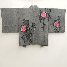 Load image into Gallery viewer, Haori Jacket Vintage(1950-1980) Black Shibori Flower Silk #10020C4
