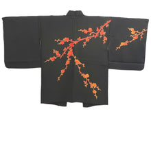 Load image into Gallery viewer, Haori Jacket Vintage(1950-1980) Black Plum blossom Branch Silk #11072A4
