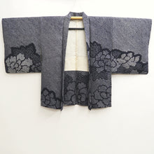 Load image into Gallery viewer, Haori Jacket Vintage(1950-1980) Navy Shibori Peony Silk #10035C4
