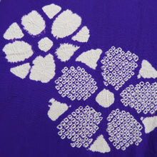 Load image into Gallery viewer, Kimono Vintage(1950-1980) Purple Shibori Flower Silk #10264E4
