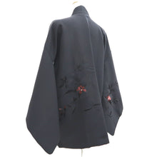 Load image into Gallery viewer, Haori Jacket Vintage(1950-1980) Black Fully Embroidered Flower Silk #10591C1
