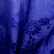 Load image into Gallery viewer, Haori Jacket Vintage(1920-1950) Blueish Purple Chrysanthemum Rinzu Long Silk #9956C1
