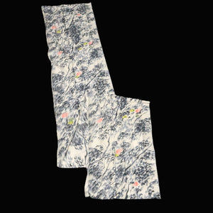 KK1476A2 Silk Kimono Fabric Vintage(1950-1980) Meisen White 86.2x12.2in(219x31cm)