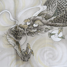 Load image into Gallery viewer, Men&#39;s Haori Vintage(1950-1980) Dark Blue Dragon Silk #10410A2
