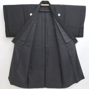 Men's Kimono Vintage(1950-1980) Black Montsuki Habutae Silk #9970C1