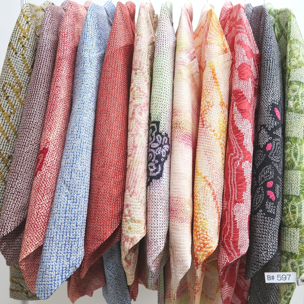 Bundle 12pcs Silk Vintage Full Shibori Haori Wholesale Bulk Free Shipping #597