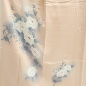 Kimono Pale Pink Hand painted Peony Silk #9934B5