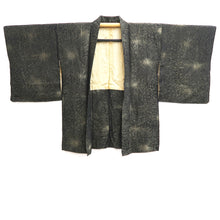 Load image into Gallery viewer, Haori Jacket Vintage(1950-1980) Black Gold Floral pattern Silk #10992F4

