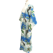 Load image into Gallery viewer, Juban Vintage(1920-1950) Blue Leaping Carp Silk #10378F4
