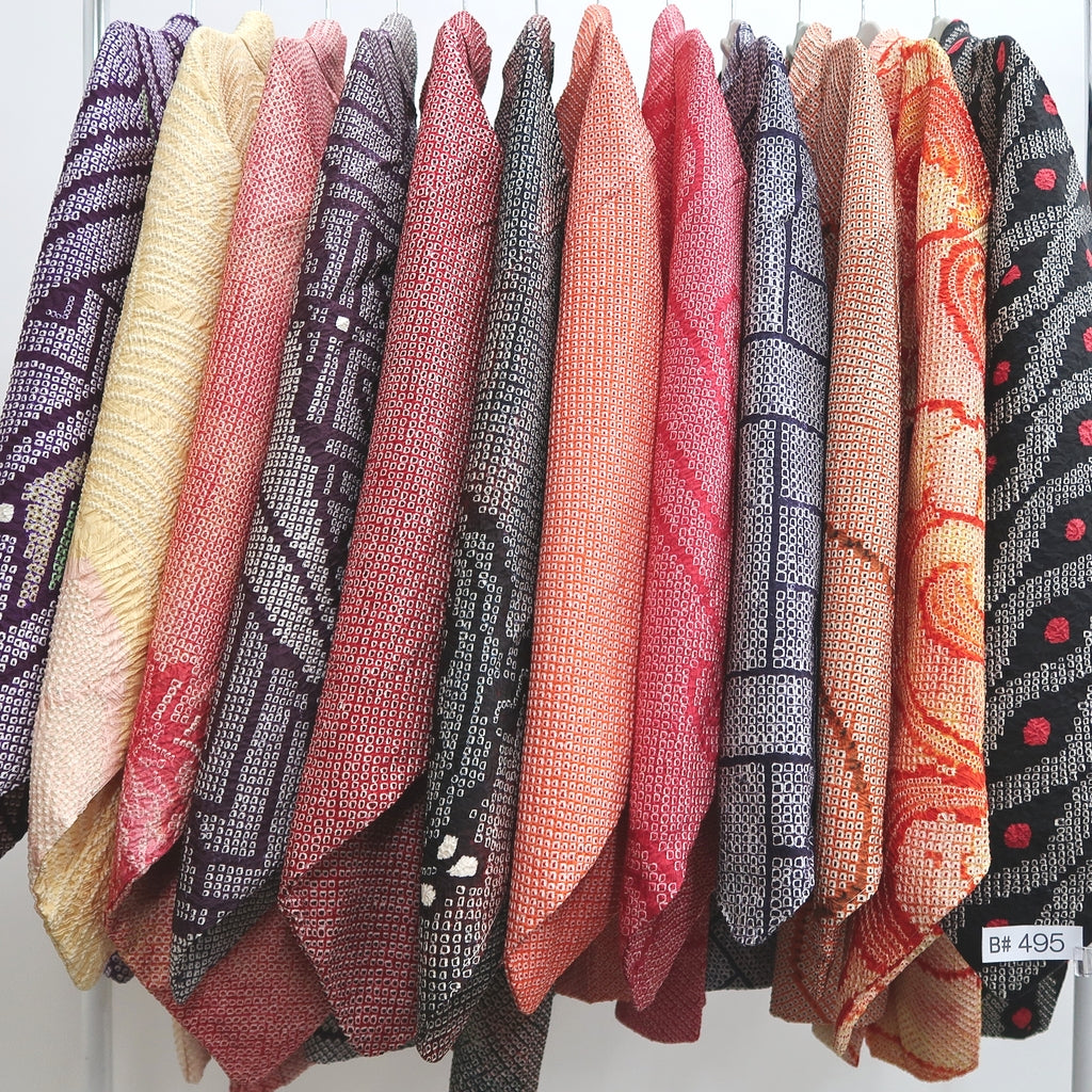 Bundle 12pcs Silk Vintage Full Shibori Haori Wholesale Bulk Free Shipping #495