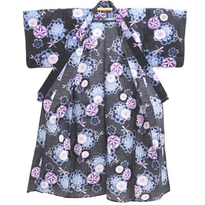 Yukata Black Dragonfly Asagao Tall Cotton #10474A5