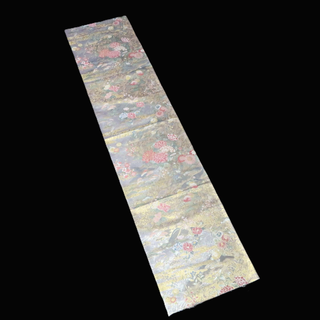 BB10054AD Silk Obi Fabric Flower Gold 51.6x11.0in(131x28cm)