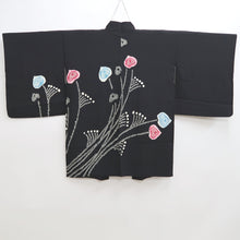 Load image into Gallery viewer, Haori Jacket Vintage(1950-1980) Black Shibori Flower Silk #9850B2
