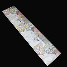 Load image into Gallery viewer, BB10084AF Silk Obi Fabric Crane Birds Gold 54.7x10.6in(139x27cm)
