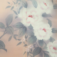 Load image into Gallery viewer, Kimono Pale Pink Hand painted Peony Silk #9934B5
