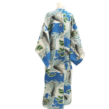 Load image into Gallery viewer, Juban Vintage(1920-1950) Blue Leaping Carp Silk #10378F4
