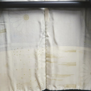 Haori Jacket Vintage(1950-1980) Black Silver Gold Chrysanthemum Silk #10200E1