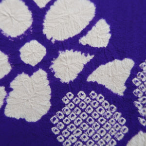 Kimono Vintage(1950-1980) Purple Shibori Flower Silk #10264E4