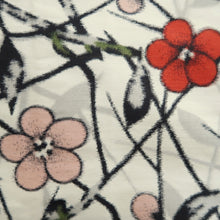 Load image into Gallery viewer, Haori Jacket Vintage(1920-1950) White Meisen Floral pattern Silk #11001F5
