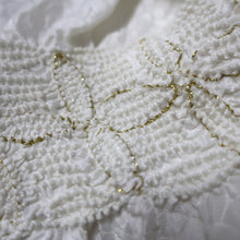Load image into Gallery viewer, Silk Japanese Obiage Shibori White 53.5x6.3in(136x16cm) A#10036
