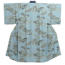 Load image into Gallery viewer, Men's Juban Light Blue Ukiyoe Silk #10872E4
