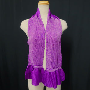 Silk Japanese Obiage Shibori Purple 52.0x5.9in(132x15cm) A#10016