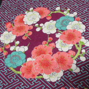 KK1466A1 Silk Kimono Fabric Vintage(1920-1950) Sayagata Dark Purple 50.8x11.4in(129x29cm)