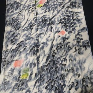 KK1476A2 Silk Kimono Fabric Vintage(1950-1980) Meisen White 86.2x12.2in(219x31cm)