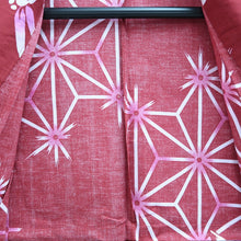 Load image into Gallery viewer, Yukata Red Dragonfly Asanoha Cotton #10345F3
