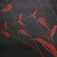 Load image into Gallery viewer, Haori Jacket Vintage(1950-1980) Black Burgundy Sheer Botanical Silk #10912E5
