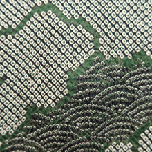 Load image into Gallery viewer, Haori Jacket Green Black Full Shibori Cloud Silk #10711D2
