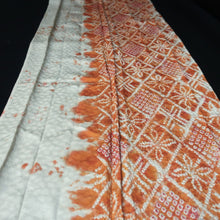 Load image into Gallery viewer, KK1381B7 Silk Kimono Fabric Vintage(1950-1980) Shibori Orange 82.3x10.6in(209x27cm)
