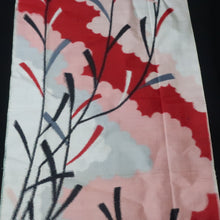 Load image into Gallery viewer, KK1506A2 Silk Kimono Fabric Vintage(1920-1950) Meisen Red 57.1x13.0in(145x33cm)
