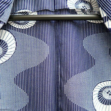 Load image into Gallery viewer, Yukata Vintage(1950-1980) Navy White Bangasa Umbrella Cotton #10756D3
