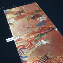 Load image into Gallery viewer, BB10064AE Silk Obi Fabric Curling Wave Vermillion 50.0x10.6in(127x27cm)

