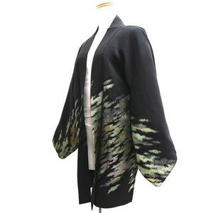 Haori Jacket Vintage(1950-1980) Black Gold Splash Silk #10125D3