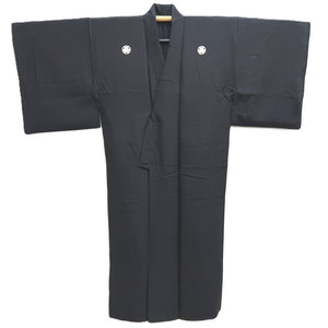Men's Kimono Vintage(1950-1980) Black Montsuki Silk #10462A4
