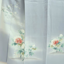 Load image into Gallery viewer, Kimono Light Blueish Gray Peony Branch Silk #9666J3
