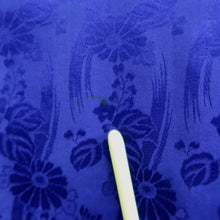 Load image into Gallery viewer, Haori Jacket Vintage(1920-1950) Blueish Purple Chrysanthemum Rinzu Long Silk #9956C1
