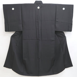 Men's Kimono Vintage(1950-1980) Black Montsuki Habutae Silk #9970C1