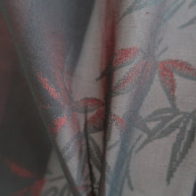 Load image into Gallery viewer, Haori Jacket Vintage(1950-1980) Black Red Sheer Bamboo leaf Silk #10972F3
