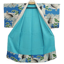 Load image into Gallery viewer, Juban Vintage(1920-1950) Blue Leaping Carp Silk #10378F4

