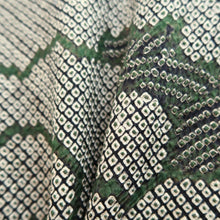 Load image into Gallery viewer, Haori Jacket Green Black Full Shibori Cloud Silk #10711D2

