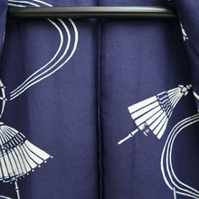 Load image into Gallery viewer, Yukata Vintage(1950-1980) Navy Umbrella Cotton #9910B4
