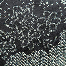 Load image into Gallery viewer, Haori Jacket Vintage(1950-1980) Black Shibori Chrysanthemum Silk #10095D2
